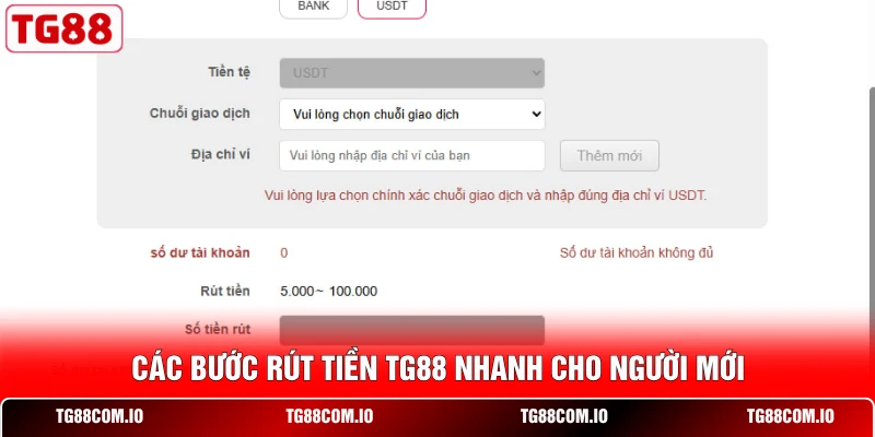 Rút Tiền TG88 2 Các bước rút tiền TG88 nhanh cho người mới