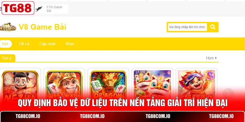 Chính Sách Bảo Mật TG88 1 Quy định bảo vệ dữ liệu trên nền tảng giải trí hiện đại